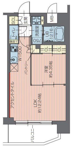 プレジオ川口ASIAN(1LDK/7階)の間取り写真