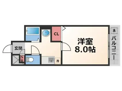 コーポローレル布施(1K/5階)の間取り写真