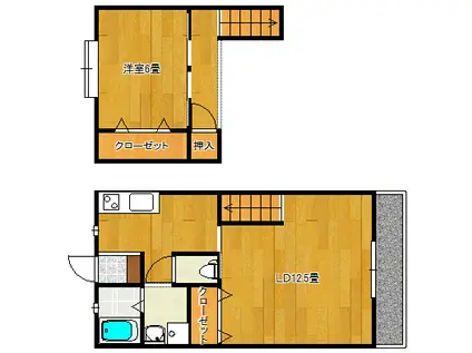 K・Mコーポ II(1SLDK/5階)の間取り写真