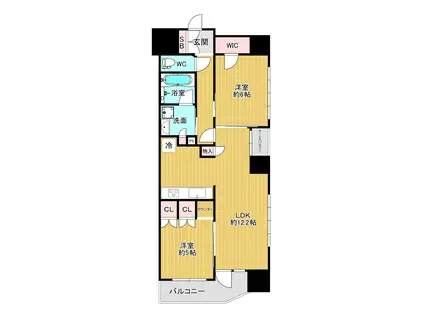 レ・ジェイドイクス(2LDK/3階)の間取り写真