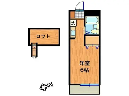 さくらハイムV(1K/2階)の間取り写真