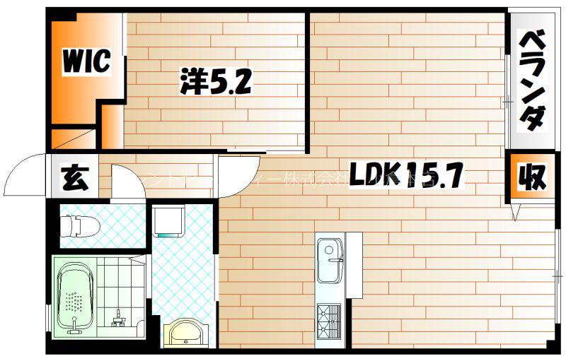 木村ビル(1LDK/5階)の間取り写真