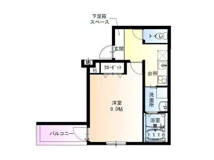 フジパレス高井田V番館(1K/3階)の間取り写真