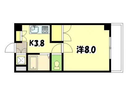 ハーシオンフルタIII(1K/2階)の間取り写真