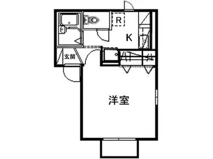 ベル・フルール(1K/1階)の間取り写真