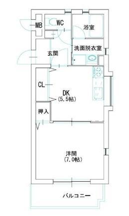 メゾン小林(1DK/3階)の間取り写真
