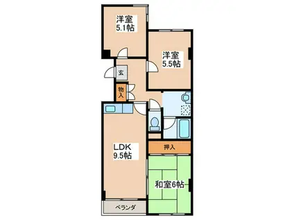 サンシティ32(3LDK/3階)の間取り写真