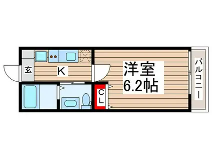 XURAS INICIO(1K/1階)の間取り写真