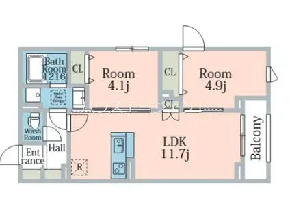 サンゼム(2LDK/1階)の間取り写真