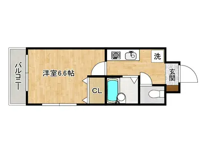 シヨン北九大前(1K/6階)の間取り写真
