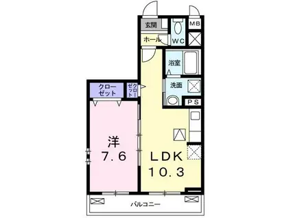 セレノ アロッジオ(1LDK/1階)の間取り写真