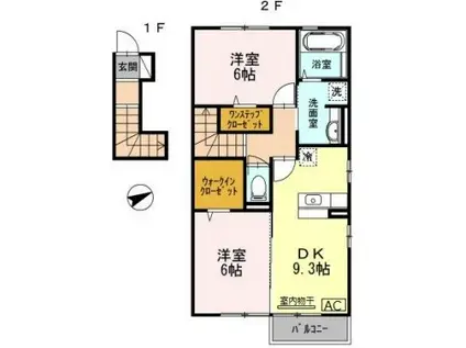 シロフィーマ メゾン B棟(2DK/2階)の間取り写真