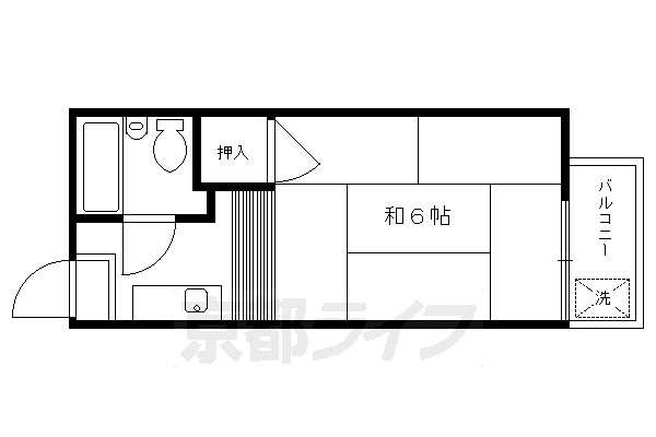 花園橋ハイツ(1K/2階)の間取り写真