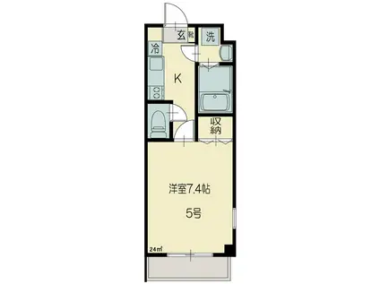 志幸37サントワ(1K/1階)の間取り写真