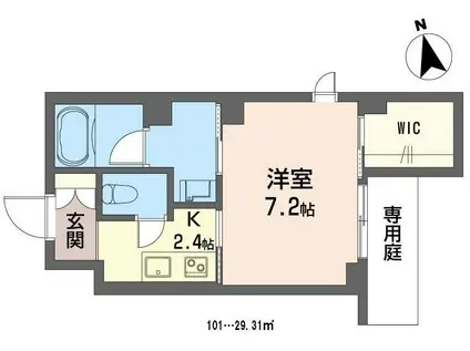 メゾン桜(1K/1階)の間取り写真