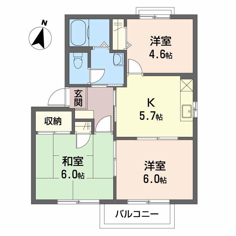 フォーレスKS(3K/2階)の間取り写真