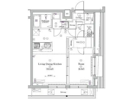 ガリシア矢口渡(1LDK/6階)の間取り写真