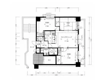 ロワイヤル栗山町(3LDK/7階)の間取り写真