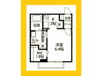 コンフォルトII(ワンルーム/2階)の間取り写真