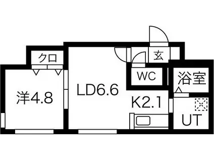 プリエスタ(1LDK/1階)の間取り写真