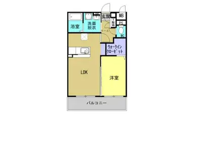 ユーミーなでしこII(1LDK/2階)の間取り写真