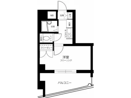ロイヤルパレス高円寺(1K/2階)の間取り写真
