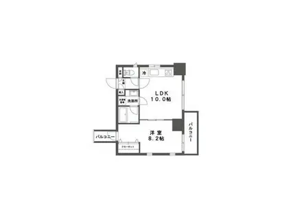 エシュレ湘南(1LDK/10階)の間取り写真