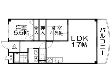 クレインハイツ(2LDK/2階)の間取り写真