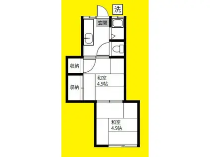 あすかアパートメント瀬谷B(2K/1階)の間取り写真