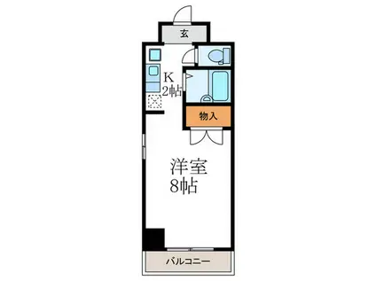 ツヴァイバーム宝ヶ池(1K/2階)の間取り写真