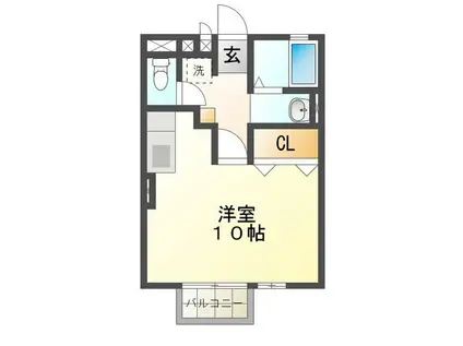 サンテラス雲雀ヶ丘(ワンルーム/1階)の間取り写真