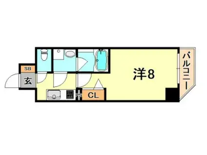 ル・パルトネール三宮東(1K/7階)の間取り写真