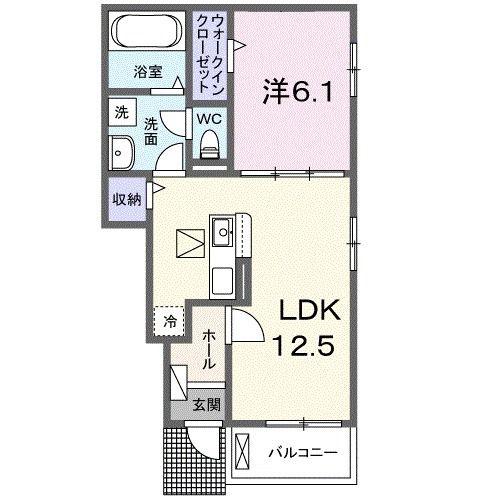 GEOハイム(1LDK/1階)の間取り写真