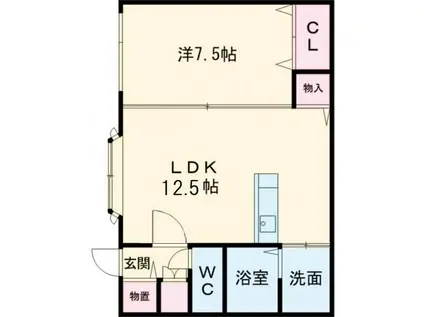 コーポソレイユ12(1LDK/2階)の間取り写真