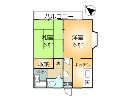 ステップ前ケ崎(1LDK/2階)の間取り写真