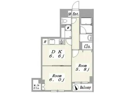 ファインコート志村坂上(2DK/3階)の間取り写真