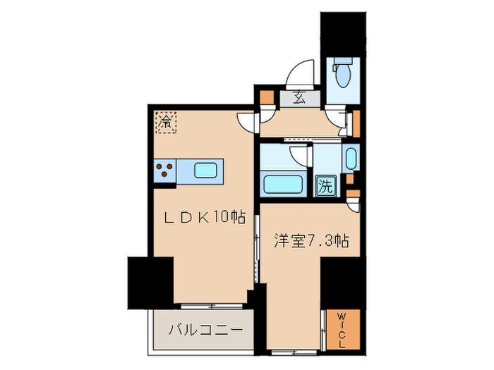 ザ・パークハビオ本郷菊坂(1LDK/8階)の間取り写真