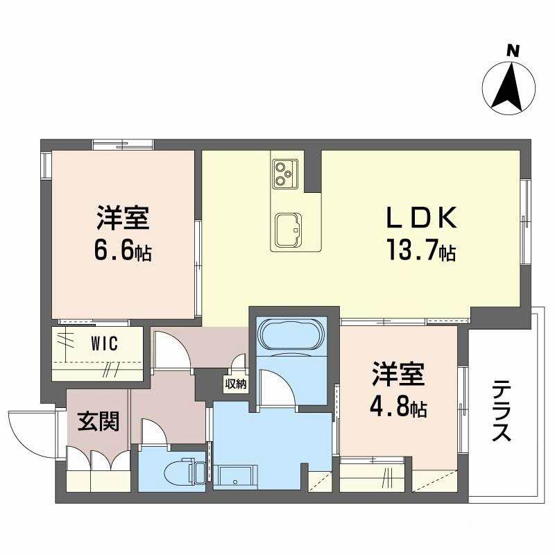 リオ・ブランコ(2LDK/1階)の間取り写真