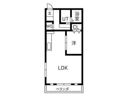 ローズグレイス(1LDK/2階)の間取り写真