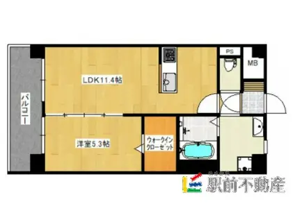 ボスコボブビルディング(1LDK/10階)の間取り写真