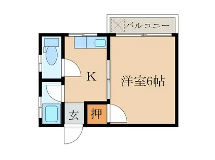 カーサビアンカ(1K/2階)の間取り写真