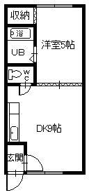 パルハイツII(1DK/2階)の間取り写真