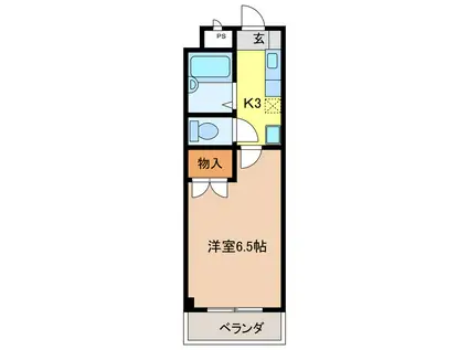 メゾン リズ イースト(1K/4階)の間取り写真