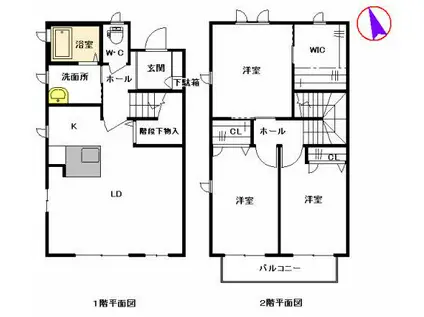 プレ・デュ・シエル(3LDK/1階)の間取り写真