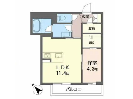 シャーメゾンDAIII(1LDK/3階)の間取り写真