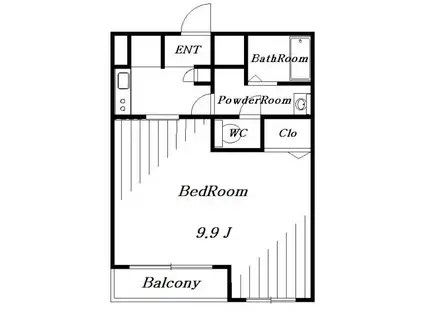 アフェット稲毛II(1K/4階)の間取り写真