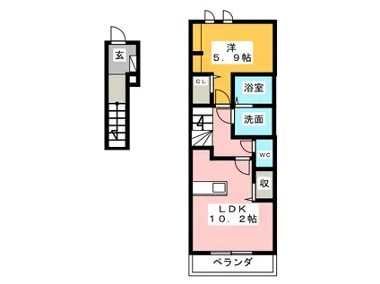 暖だん 02(1LDK/1階)の間取り写真