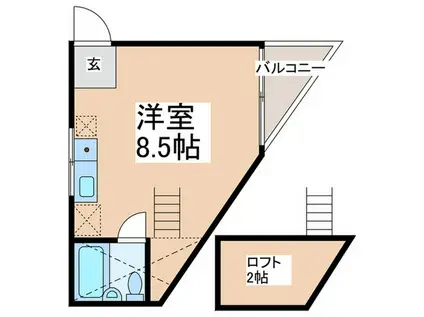 ステージI(ワンルーム/2階)の間取り写真