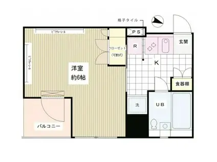 レオーネ三越前(1K/3階)の間取り写真