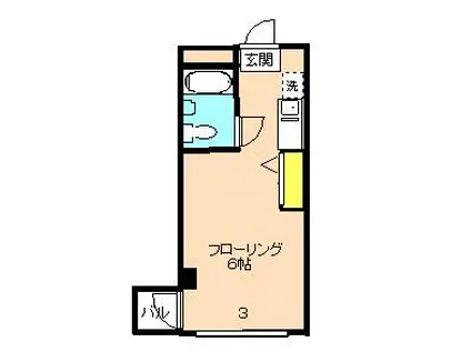 ベルコート(ワンルーム/3階)の間取り写真